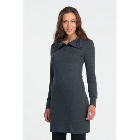 Icebreaker Merino Wool Jersey Ariana Dress Small Breathable Outdoors UPF Gray - Picture 1 of 12
